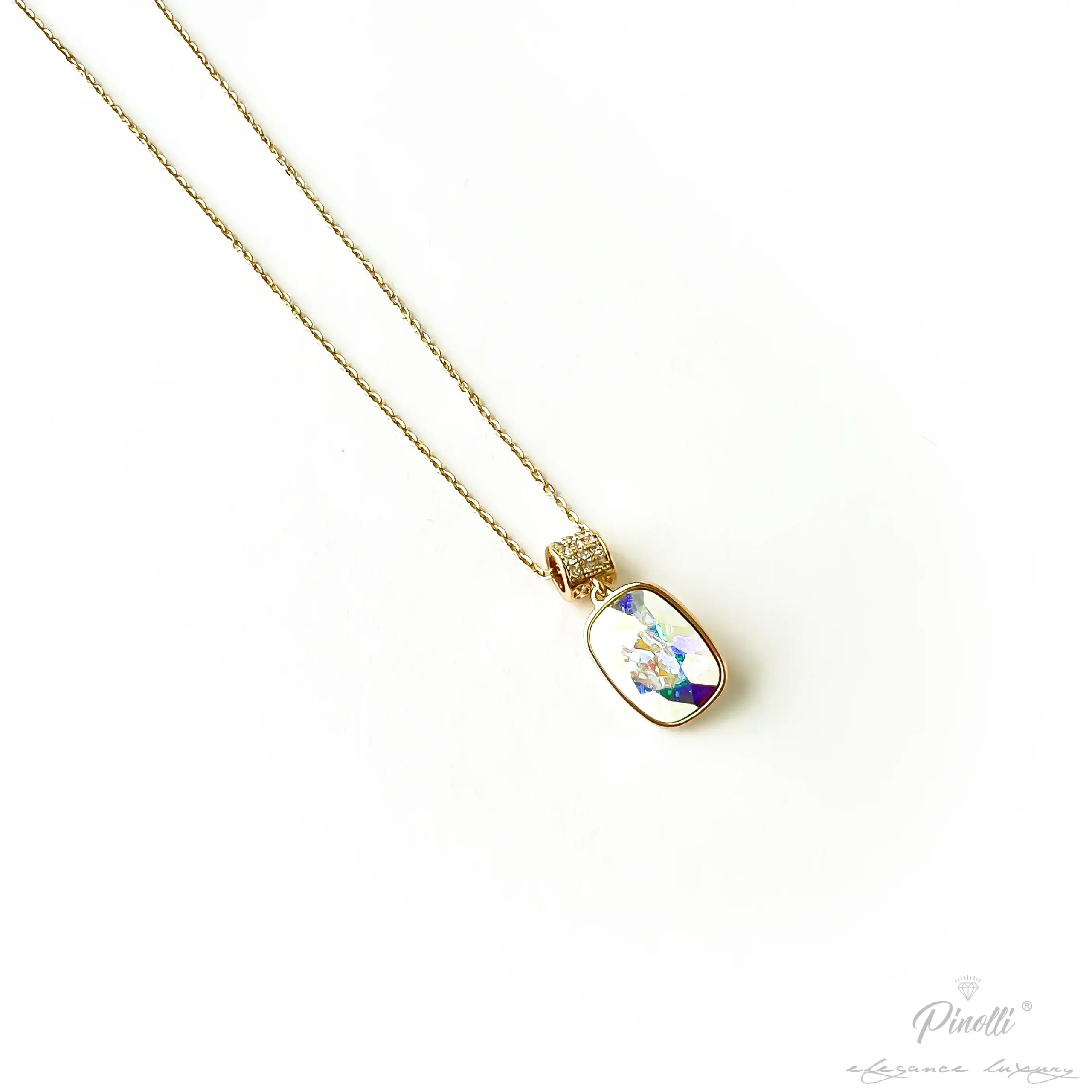 Lant piatra swarovski alba