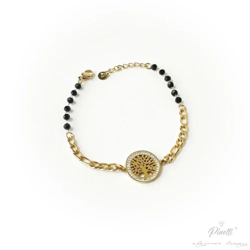 Bratara Tree of life si pietre negre