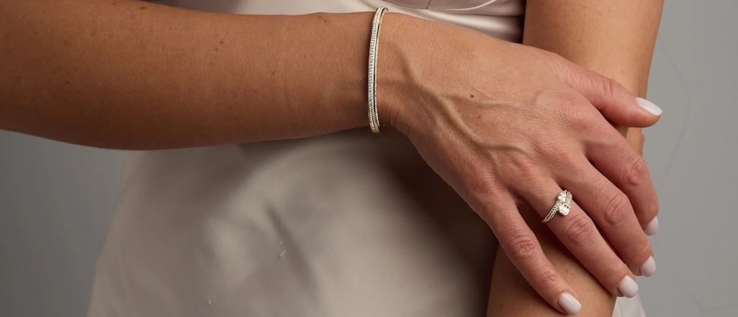 Brățară fixă Celeste cu cristale swarovski - imagine 3