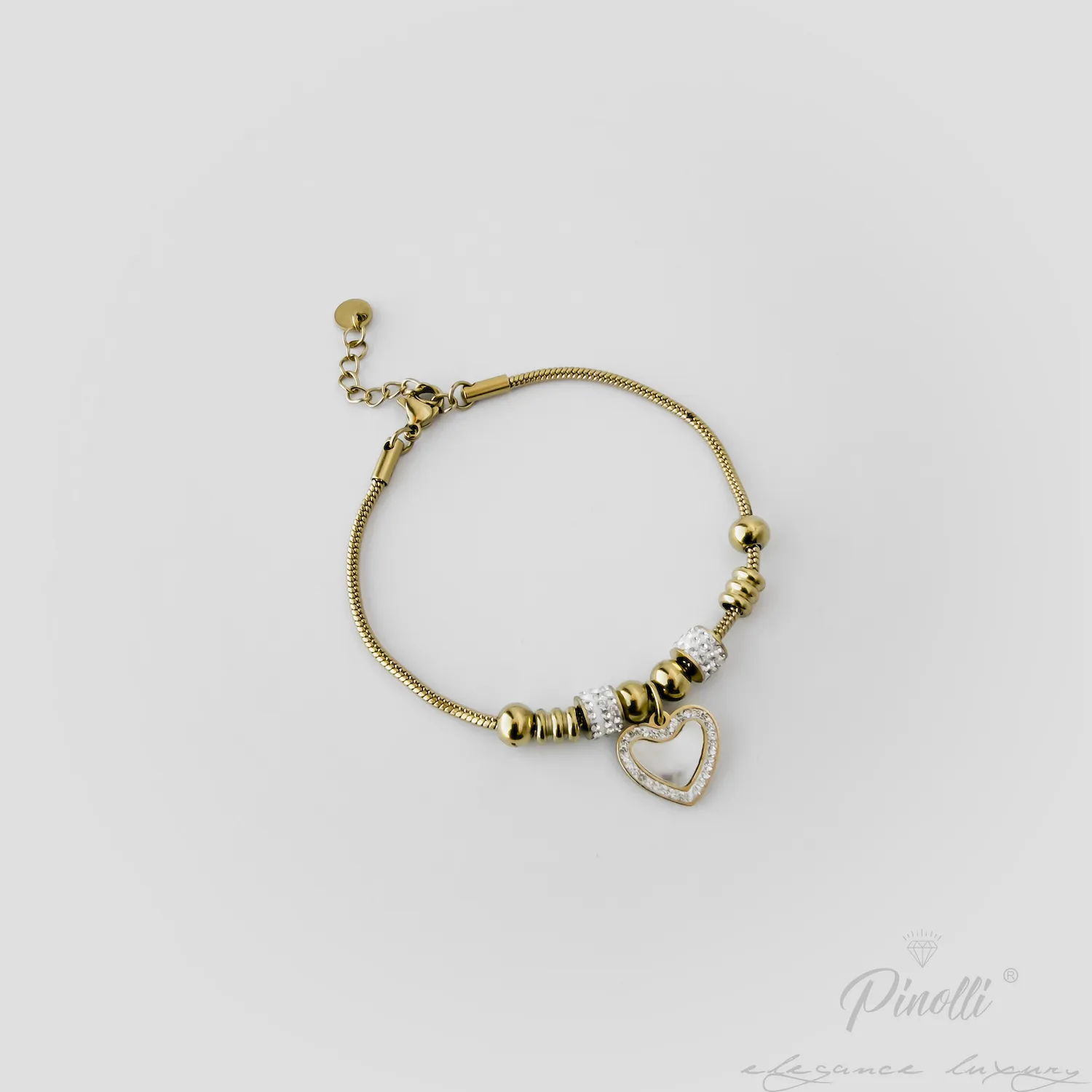 Brățară Amore Crystal Glow cu charm in forma de inima si cristale