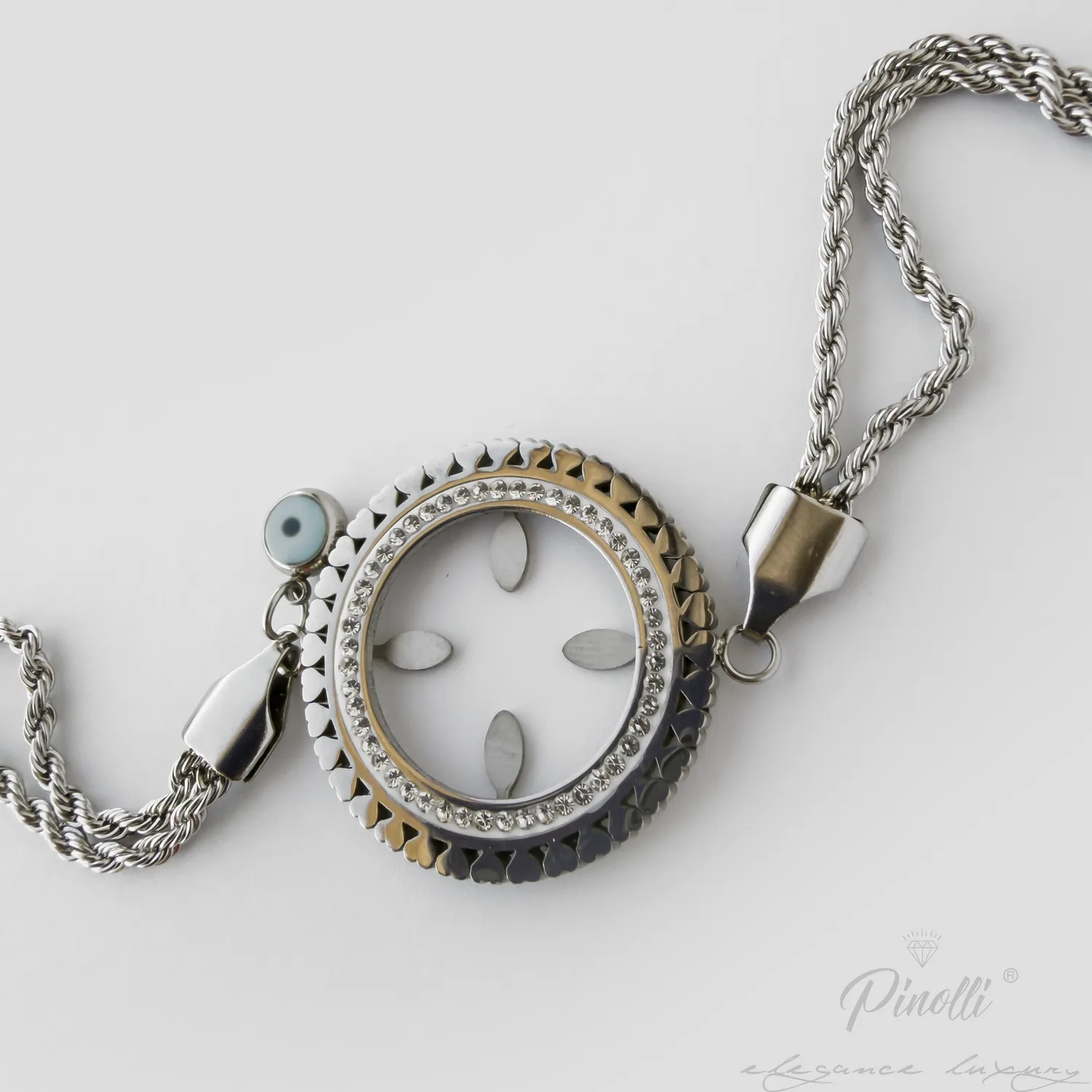 Bratara Aurelia Infinity Silver closeup Pinolli
