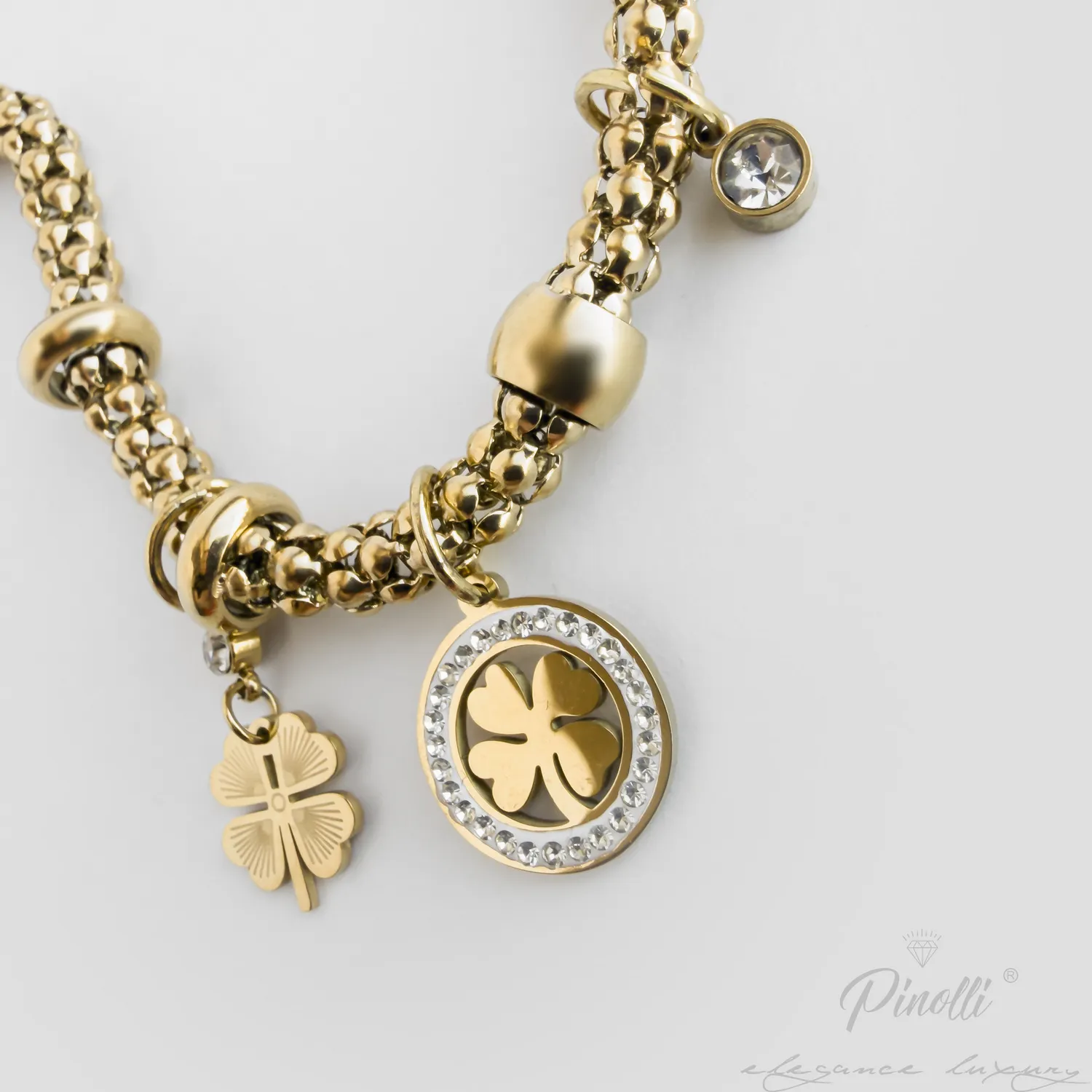 Bratara Fortuna Clover Glow detaliu Pinolli
