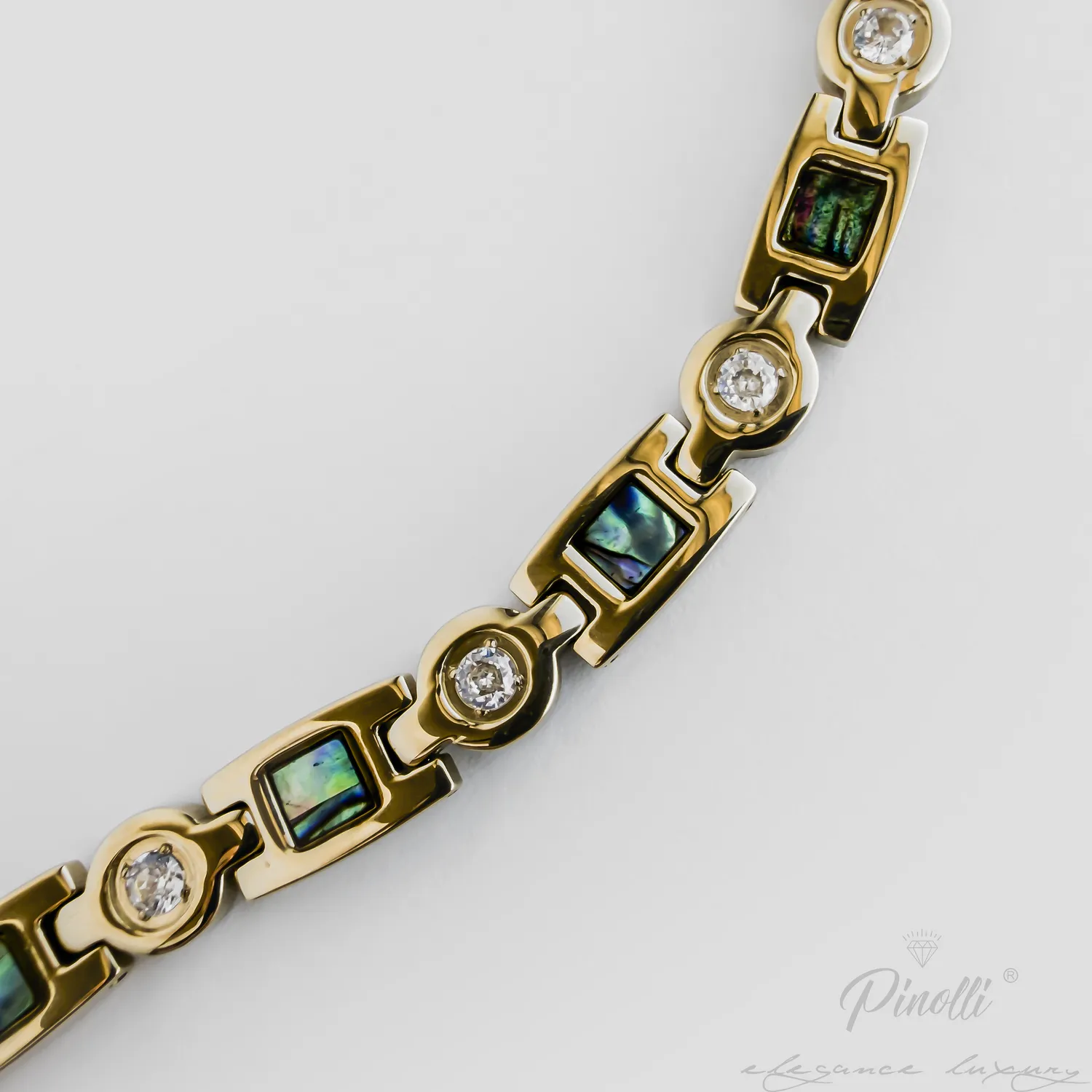 Bratara Golden Verde Ritmo closeup Pinolli