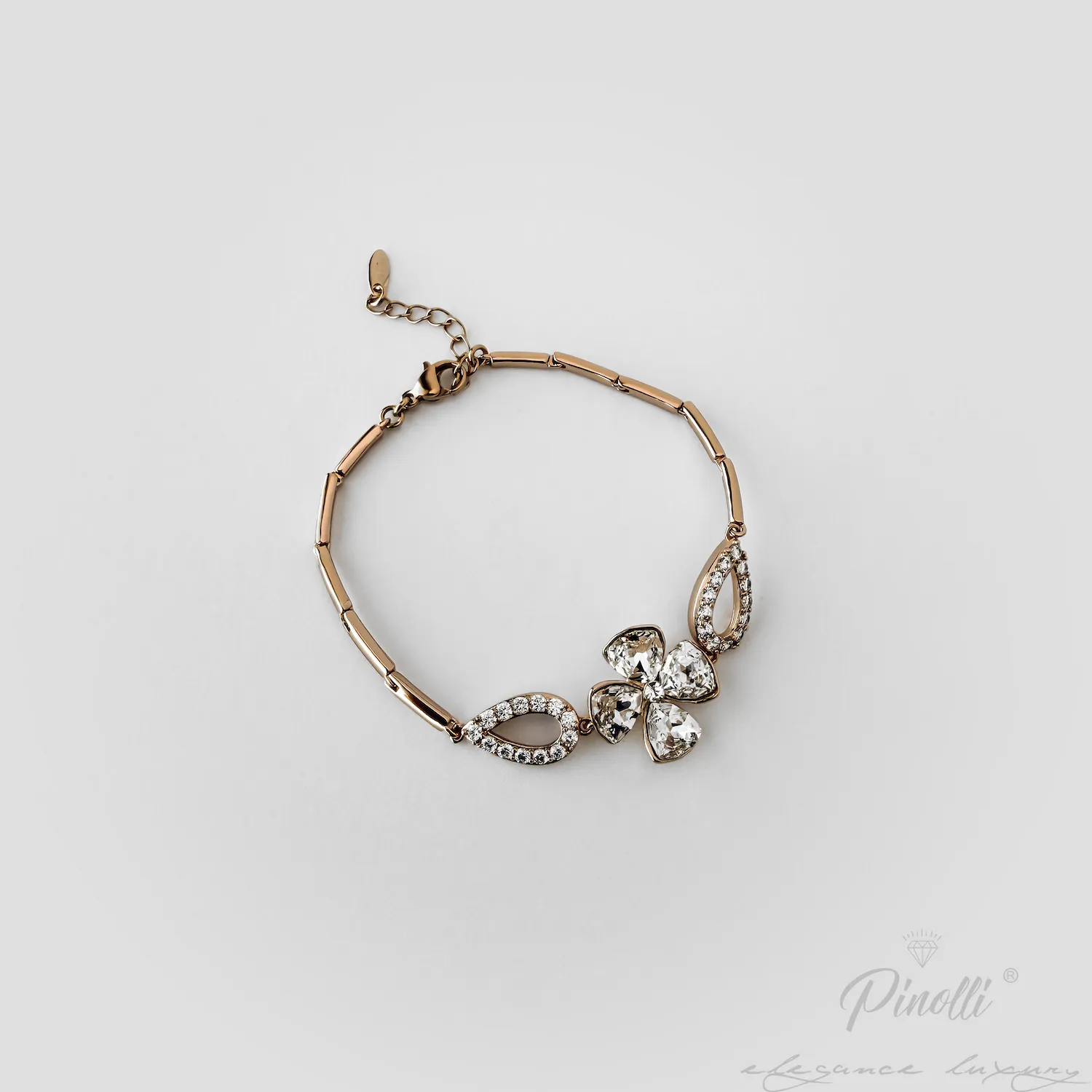 Brățară Iris Crystal Bloom cu pandativ iris si cristale albe