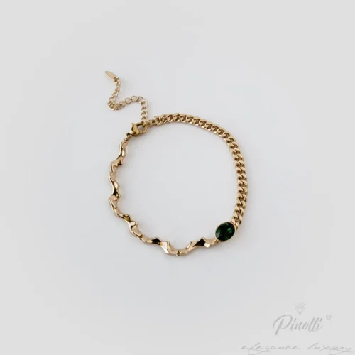Brățară Luxe Glow Verde cu cristal verde bijuterie dama Pinolli