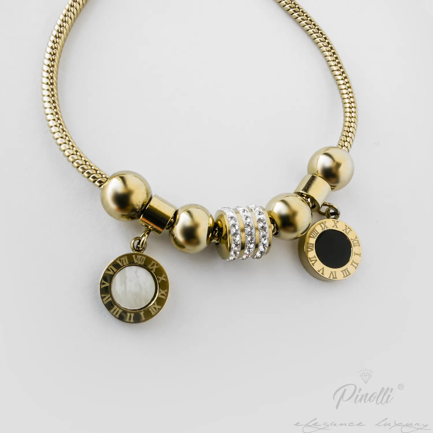 Bratara Nero Tempus Charms Gold eleganta dama Pinolli