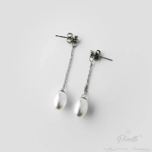 Cercei Pearl Drop Silver eleganti dama Pinolli