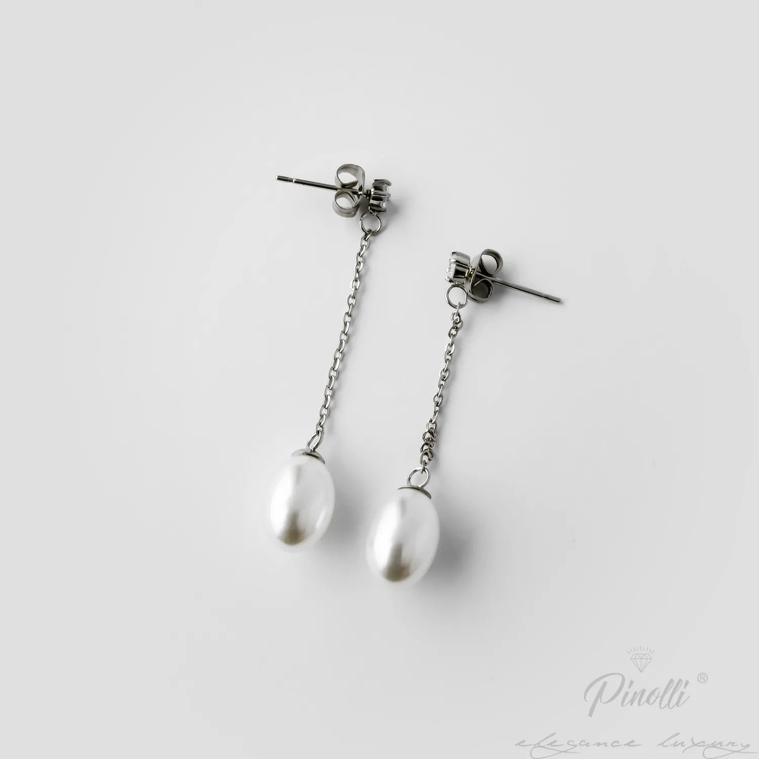 Cercei Pearl Drop Silver eleganti dama Pinolli
