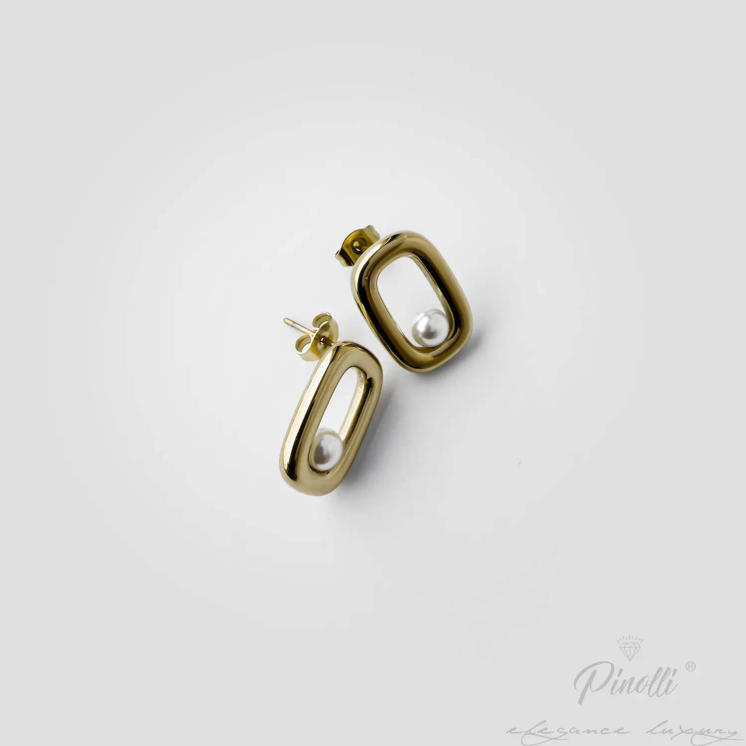 Cercei Perla Frame Gold eleganti dama Pinolli