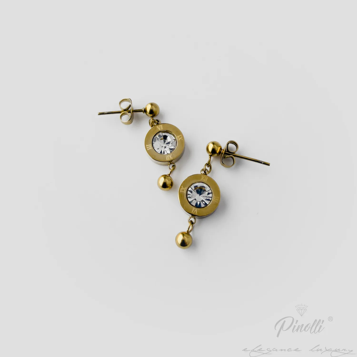 Cercei Tempus Crystal Gold eleganti dama Pinolli