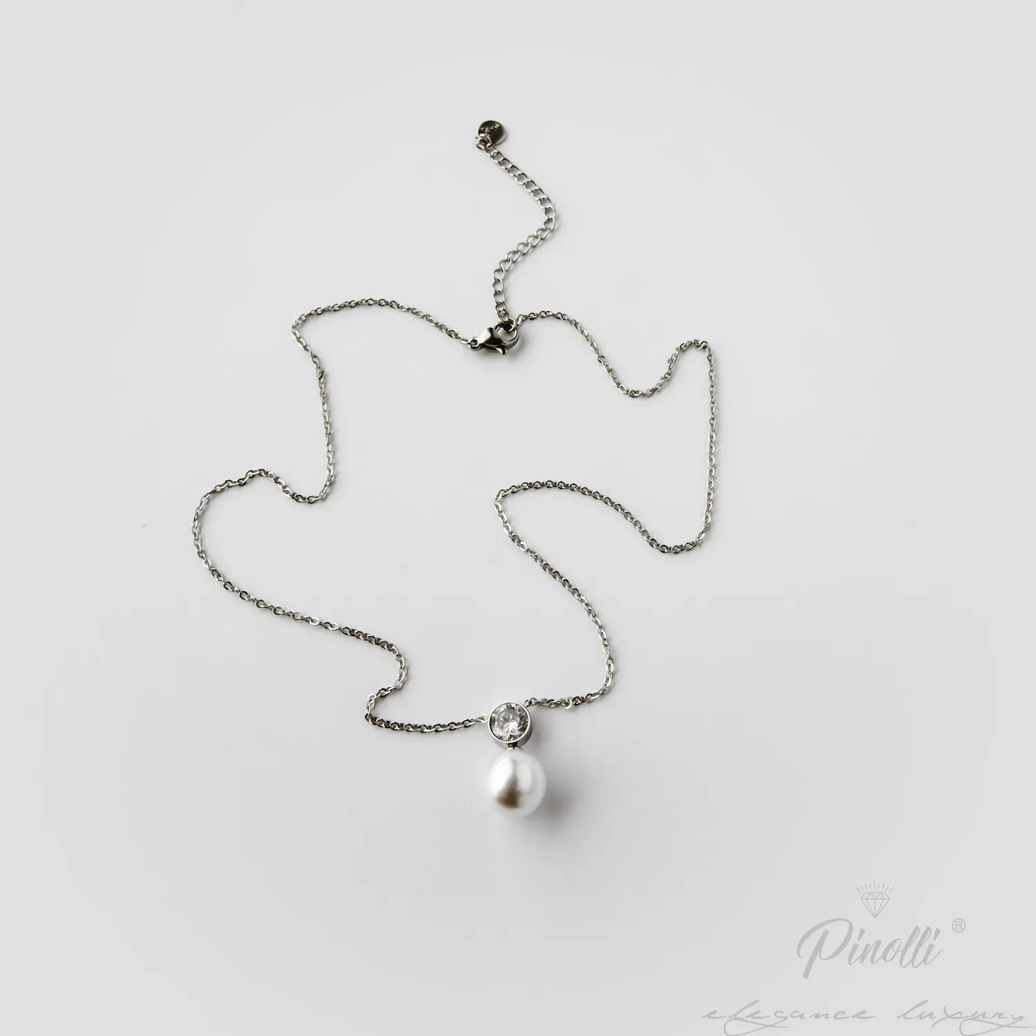 Colier Celeste Perla Silver Crystaldetaliu Pinolli