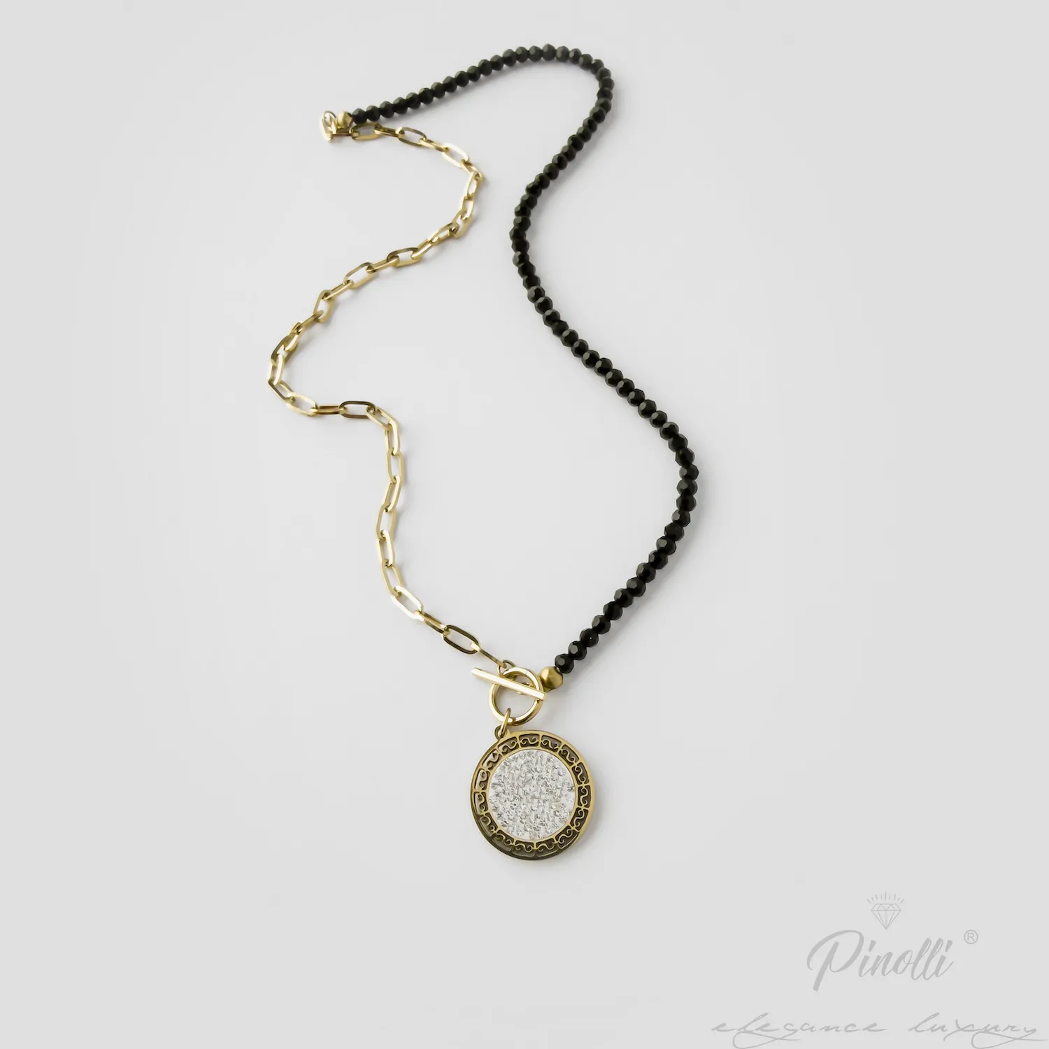 Colier Royal Contrast Crystal detaliu Pinolli