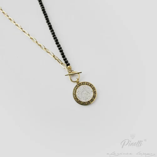 Colier Royal Contrast Crystal cu onix elegant dama Pinolli