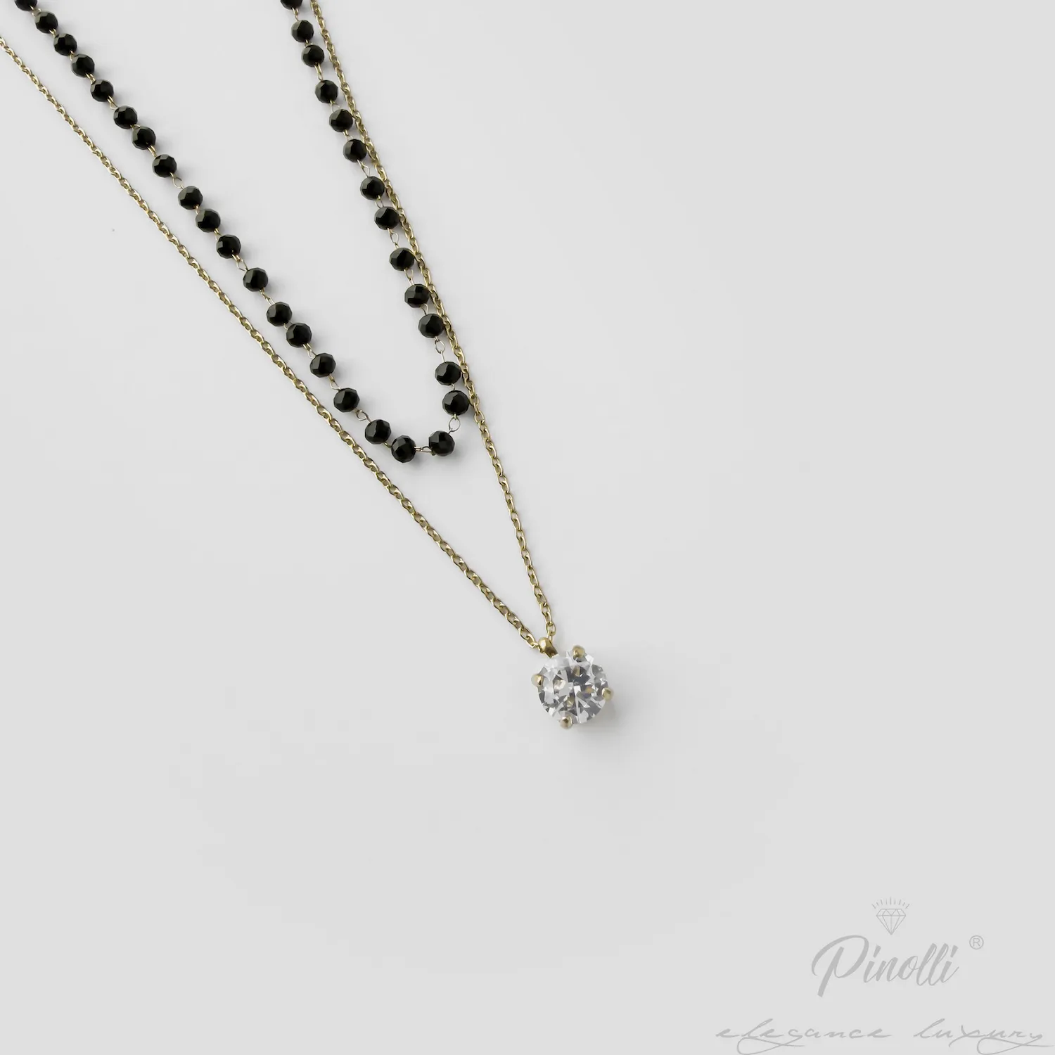 Colier Shine Nero Duo cu onix elegant Pinolli