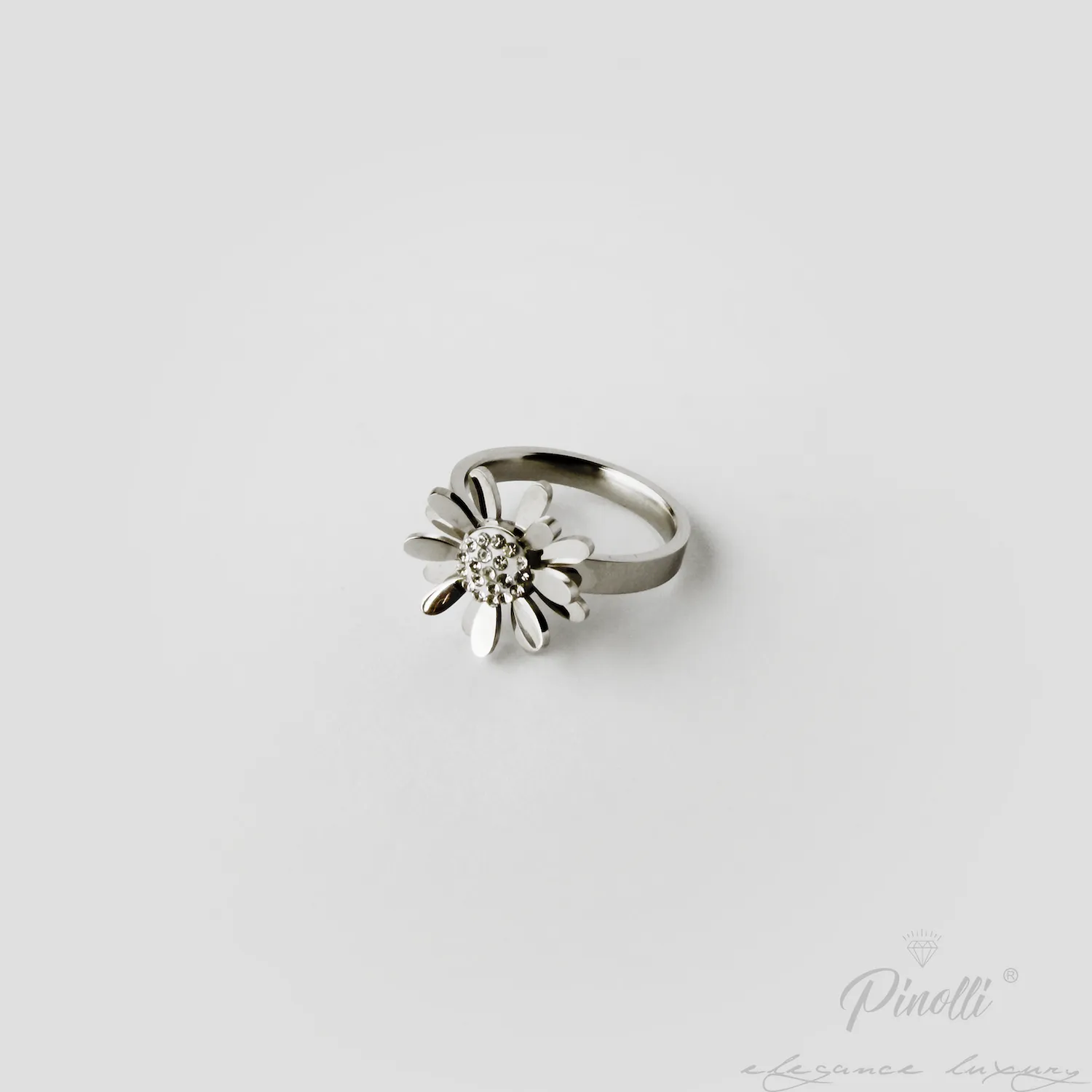 Inel Daisy Crystal Silver elegant dama Pinolli