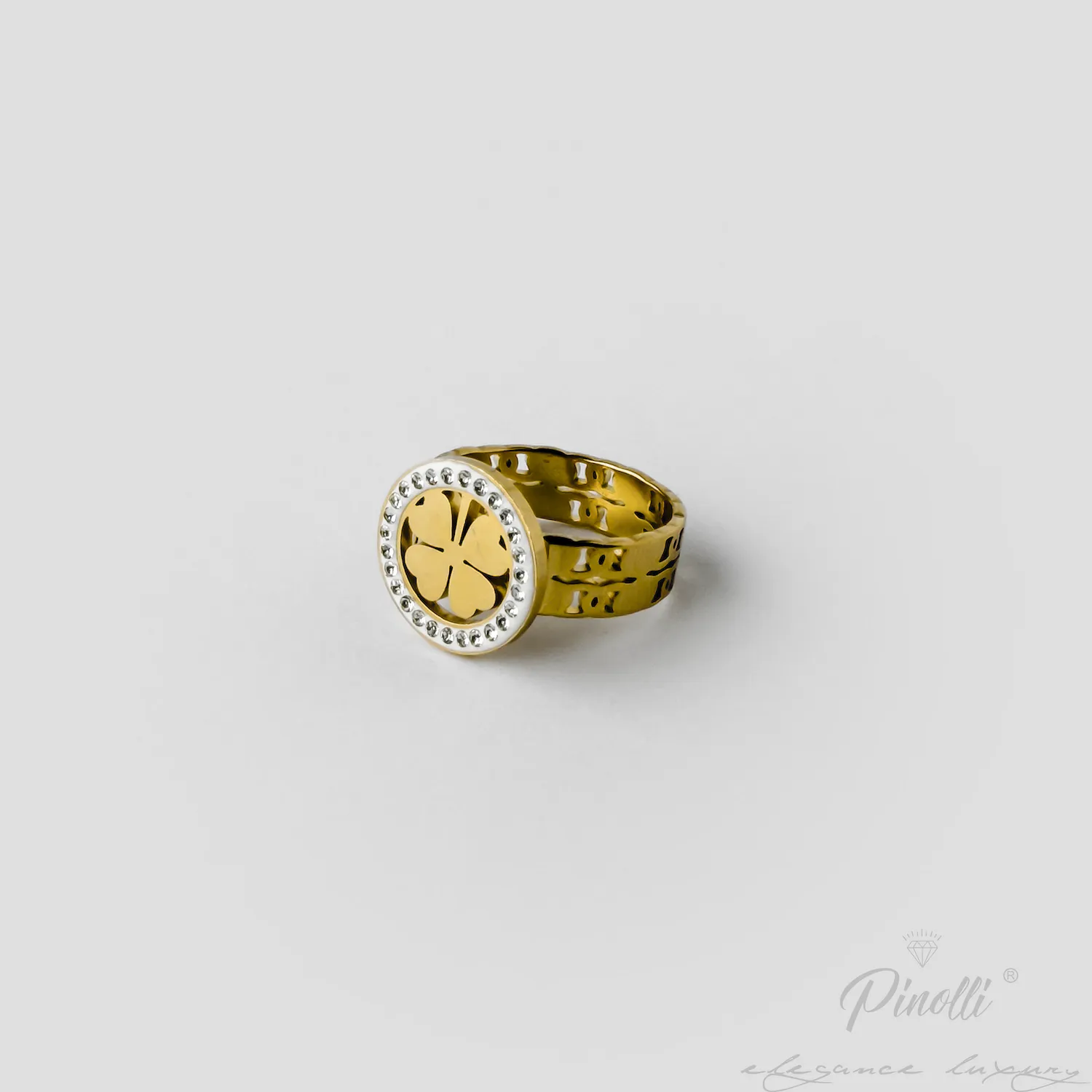 Inel Fortuna Clover Crystal elegant dama Pinolli