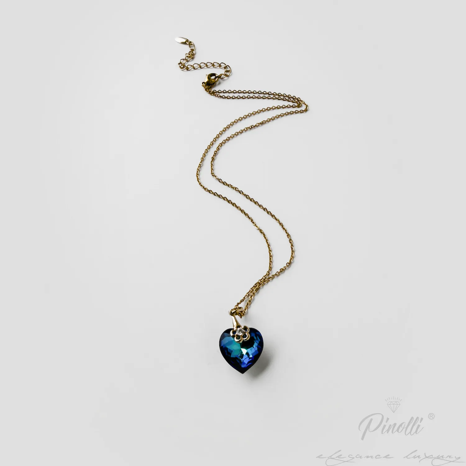 Set colier si cercei Amore Prism Gold Blue elegant dama Pinolli