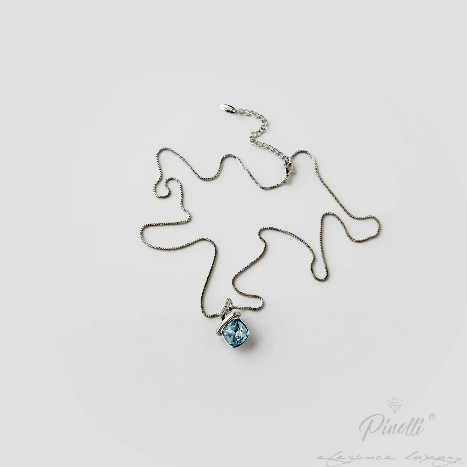 Set colier si cercei Azzurro Cielo Silver elegant dama Pinolli