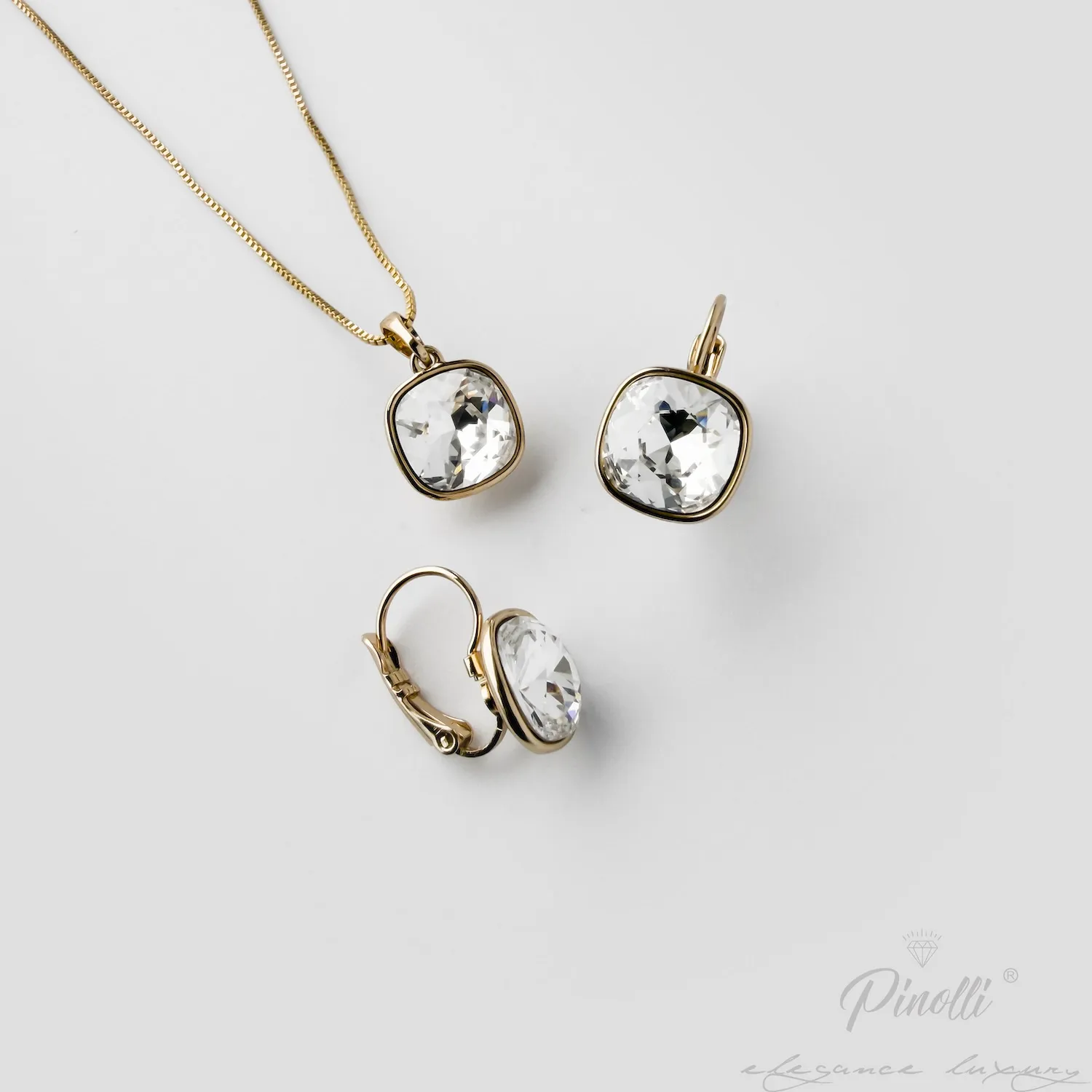 Set colier si cercei Pure Radiance Gold celoseup Pinolli