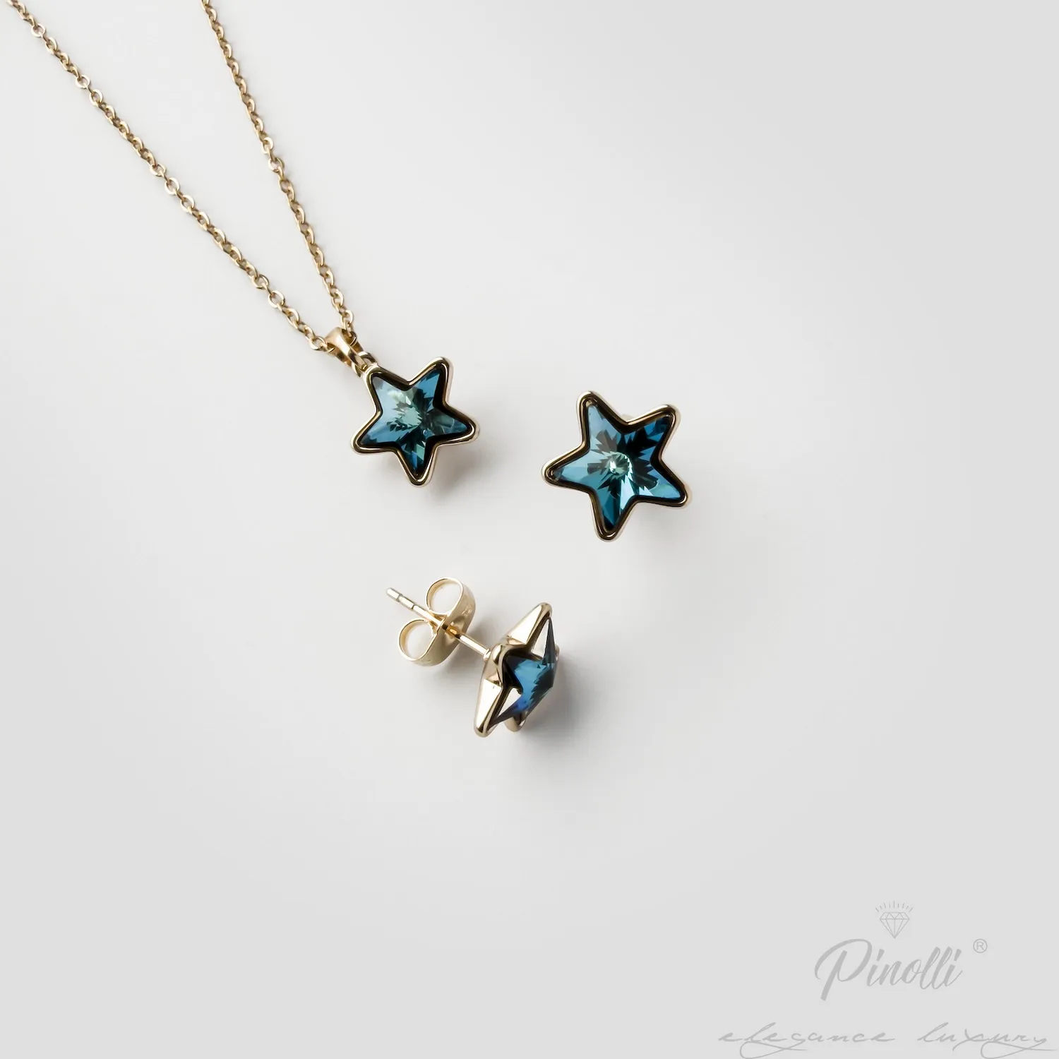 Set colier si cercei Stella Verde Oro elegant Pinolli